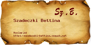 Szadeczki Bettina névjegykártya