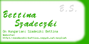 bettina szadeczki business card